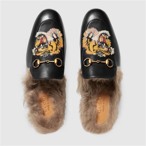 gucci fur loafers tiger